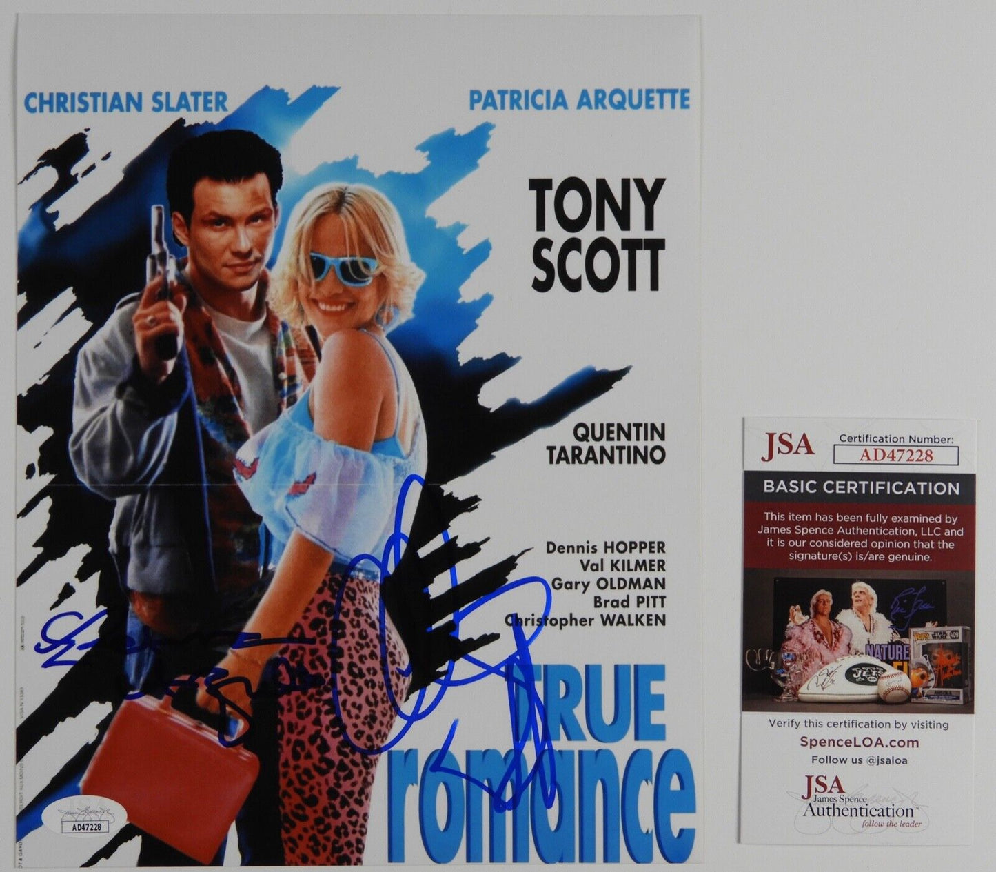 Christian Slater Patricia Arquette JSA Signed Autograph Photo 8 x 10