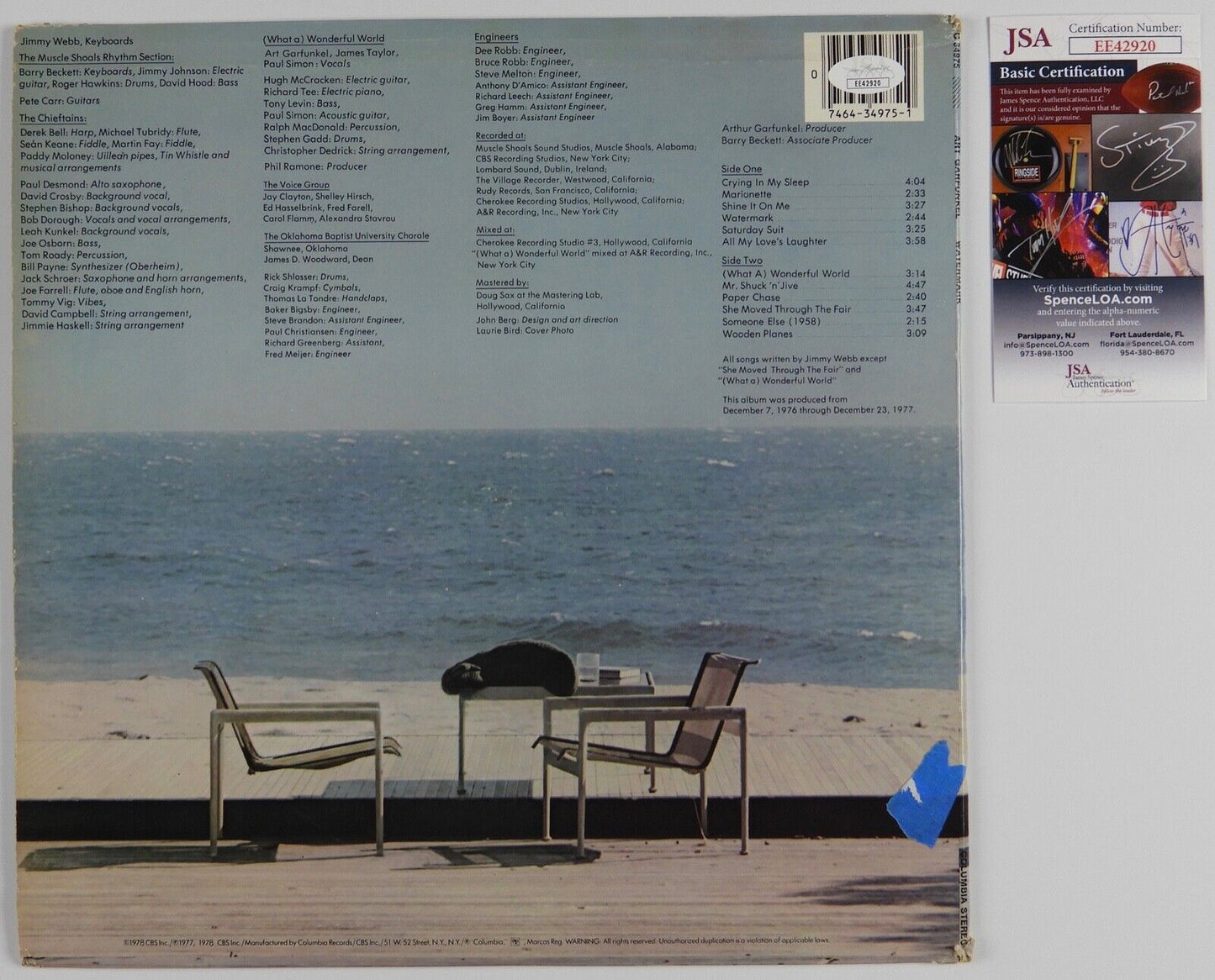 Art Garfunkel JSA Signed Autograph Album Record Vinyl Watermark