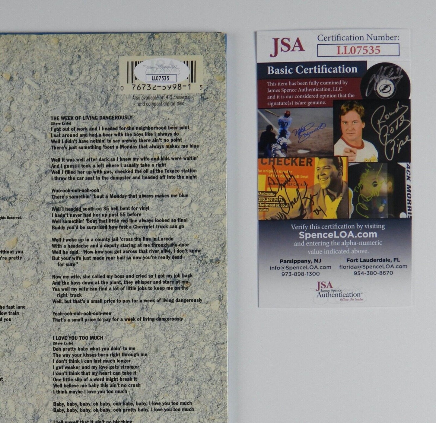 Steve Earle & The Dukes JSA Signed Autograph Album Vinyl Record Exist 0