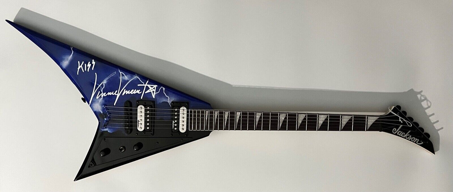 Vinnie Vincent Guitar KISS REAL Signed Autograph Jackson Guitar Creatures Themed