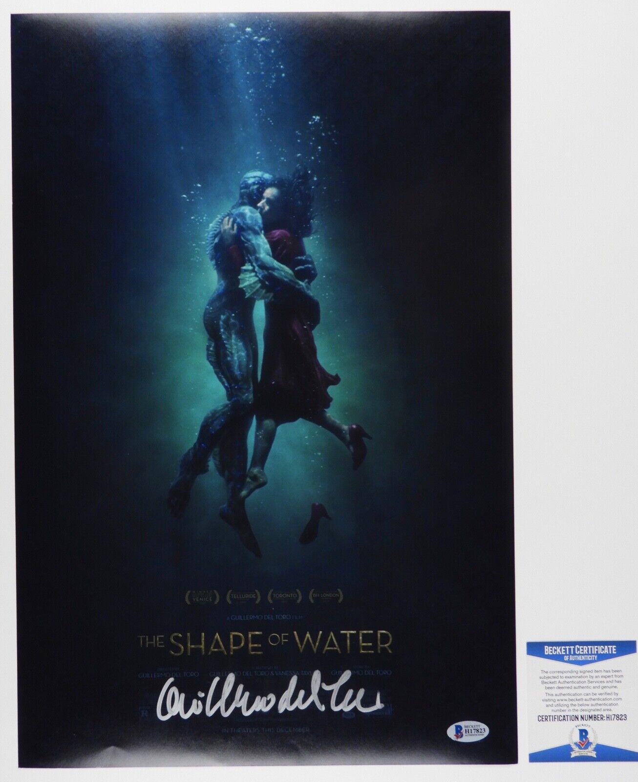 Guillermo Del Toro Autograph Beckett 12 x 18 Signed Photo The Shape Of Water