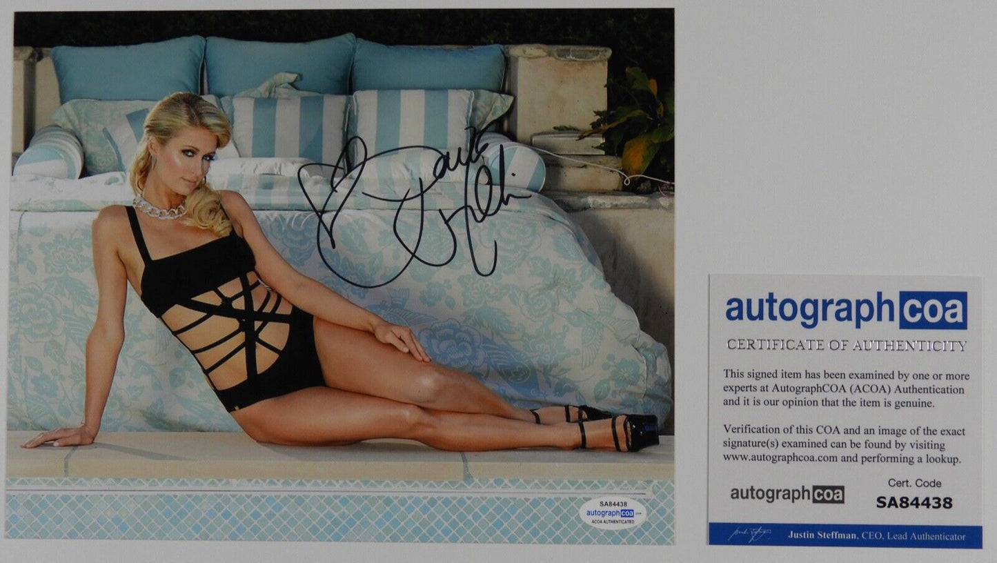 Paris Hilton Signed Autograph Photo 8 x 10 ACOA