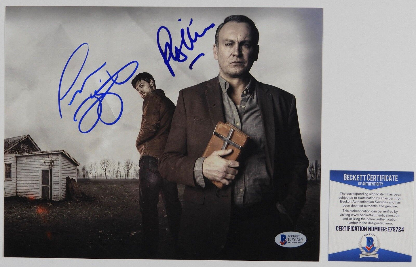 Patrick Fugit Philip Glenister Outcast Autograph Signed Photo Beckett BAS Photo