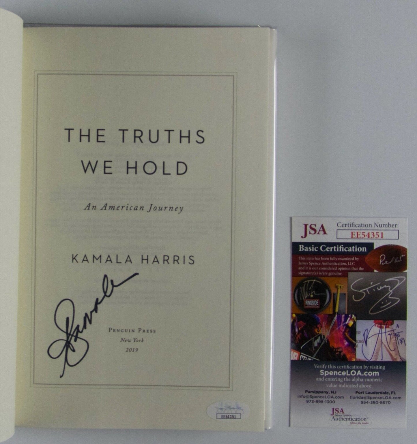 Kamala Harris JSA Autograph Signed Book Vice President First Edition NO PLATE