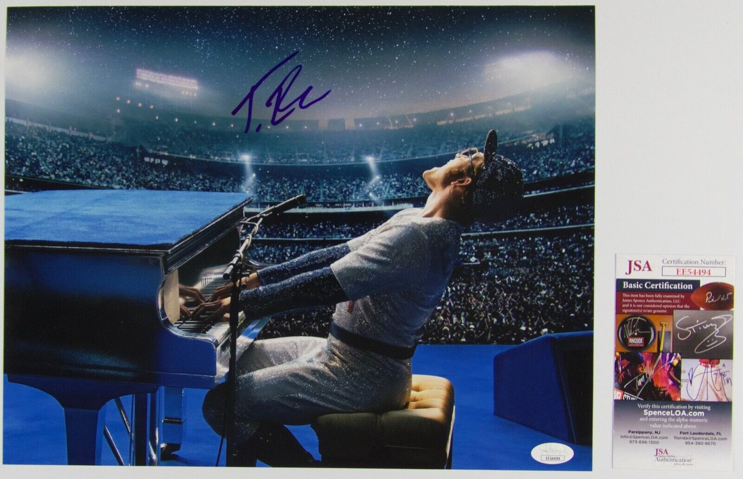 Taron Egerton Rocketman Elton John Autograph JSA 11 x 14 Signed Photo