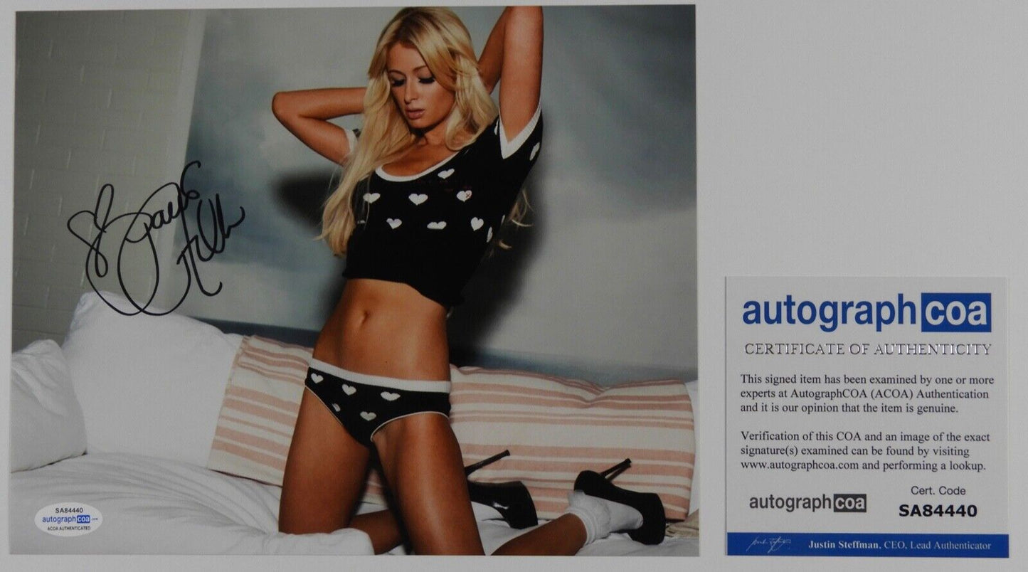 Paris Hilton Signed Autograph Photo 8 x 10 ACOA