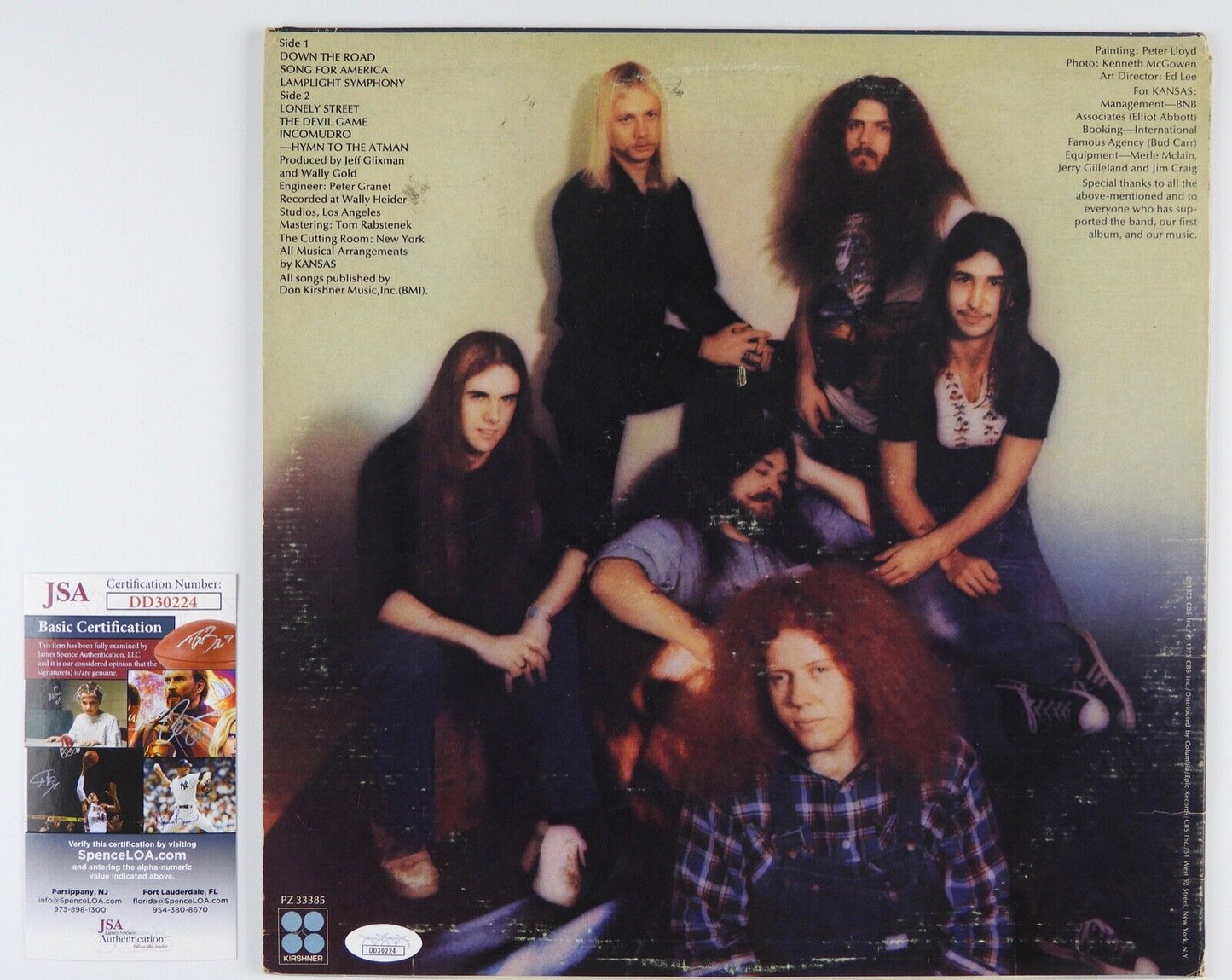 Kansas JSA Signed Autograph Record Album Vinyl Song For America