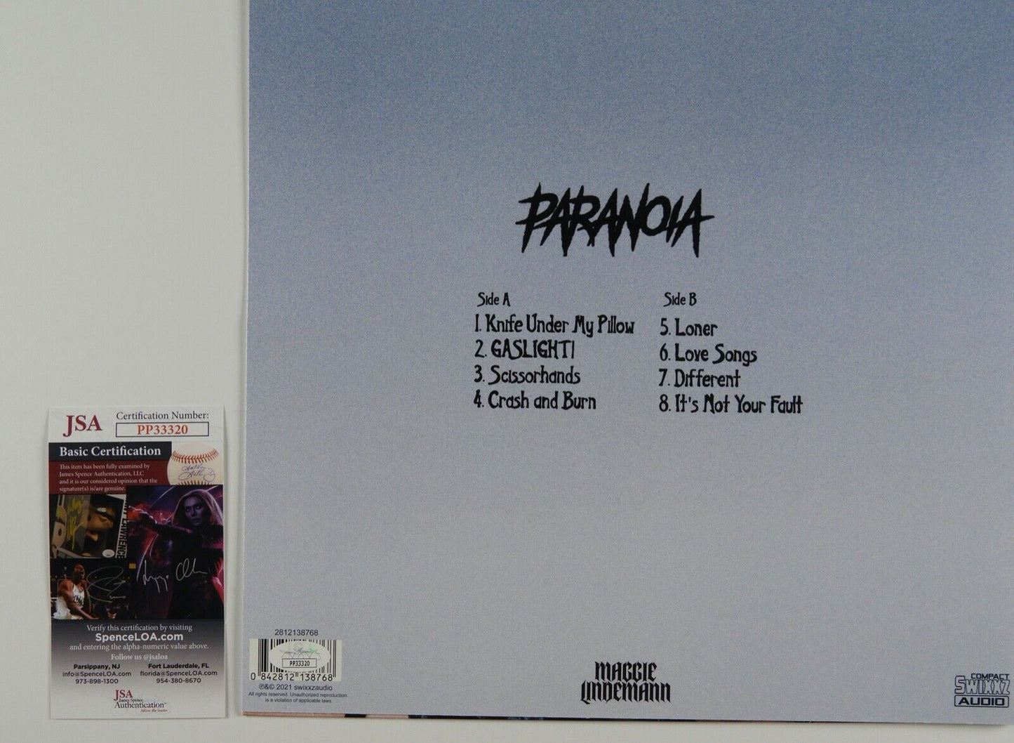 Maggie Lindemann JSA Signed Autograph Album Record Paranoia