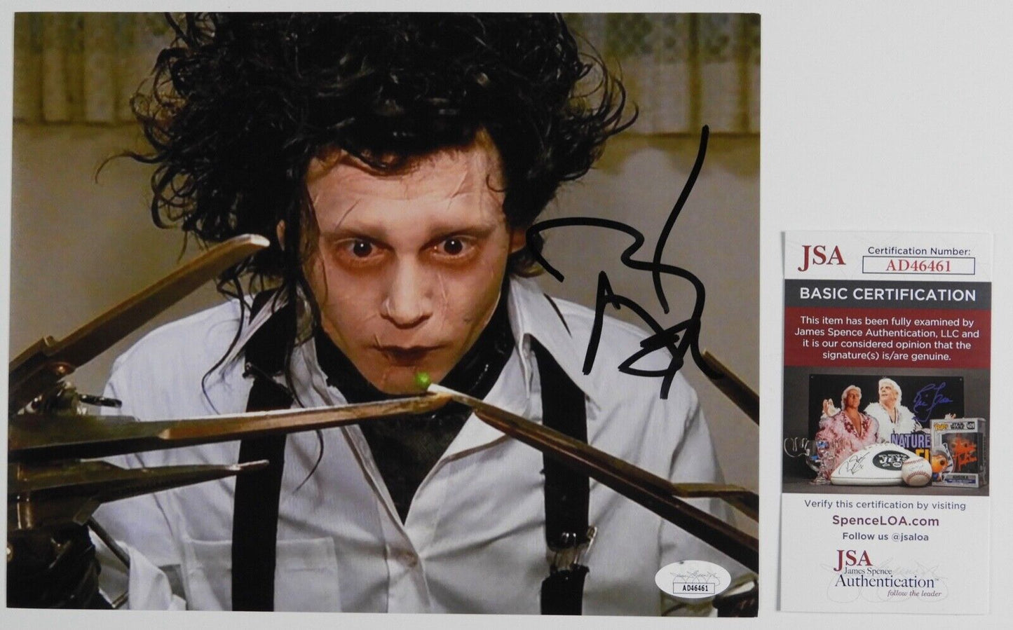 Johnny Depp JSA Signed Autograph 8 x 10 photo Edward Scissorhands