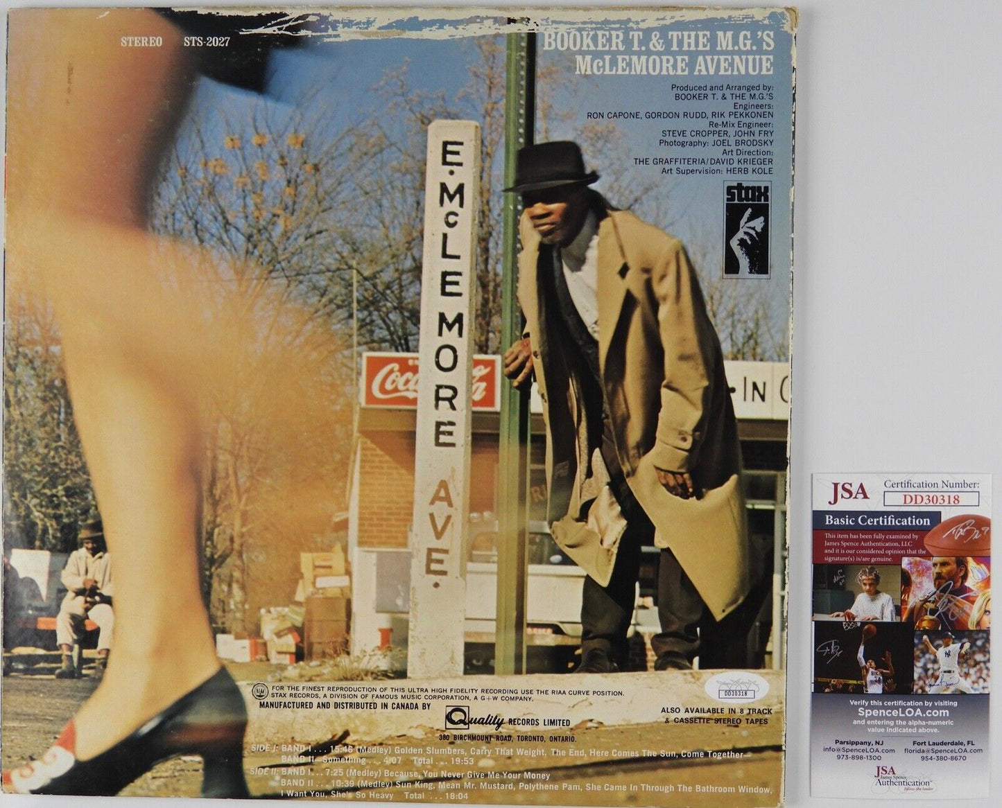 Booker T Jones JSA Signed Autograph Record Album Vinyl & The M.G.'s