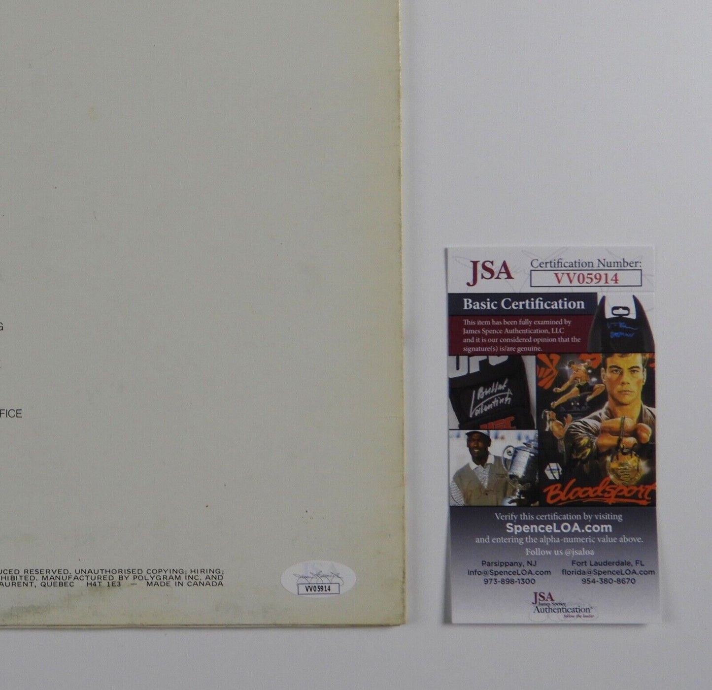 Southside Johnny JSA Signed Autograph Album Record Vinyl Love Is A Sacrifice