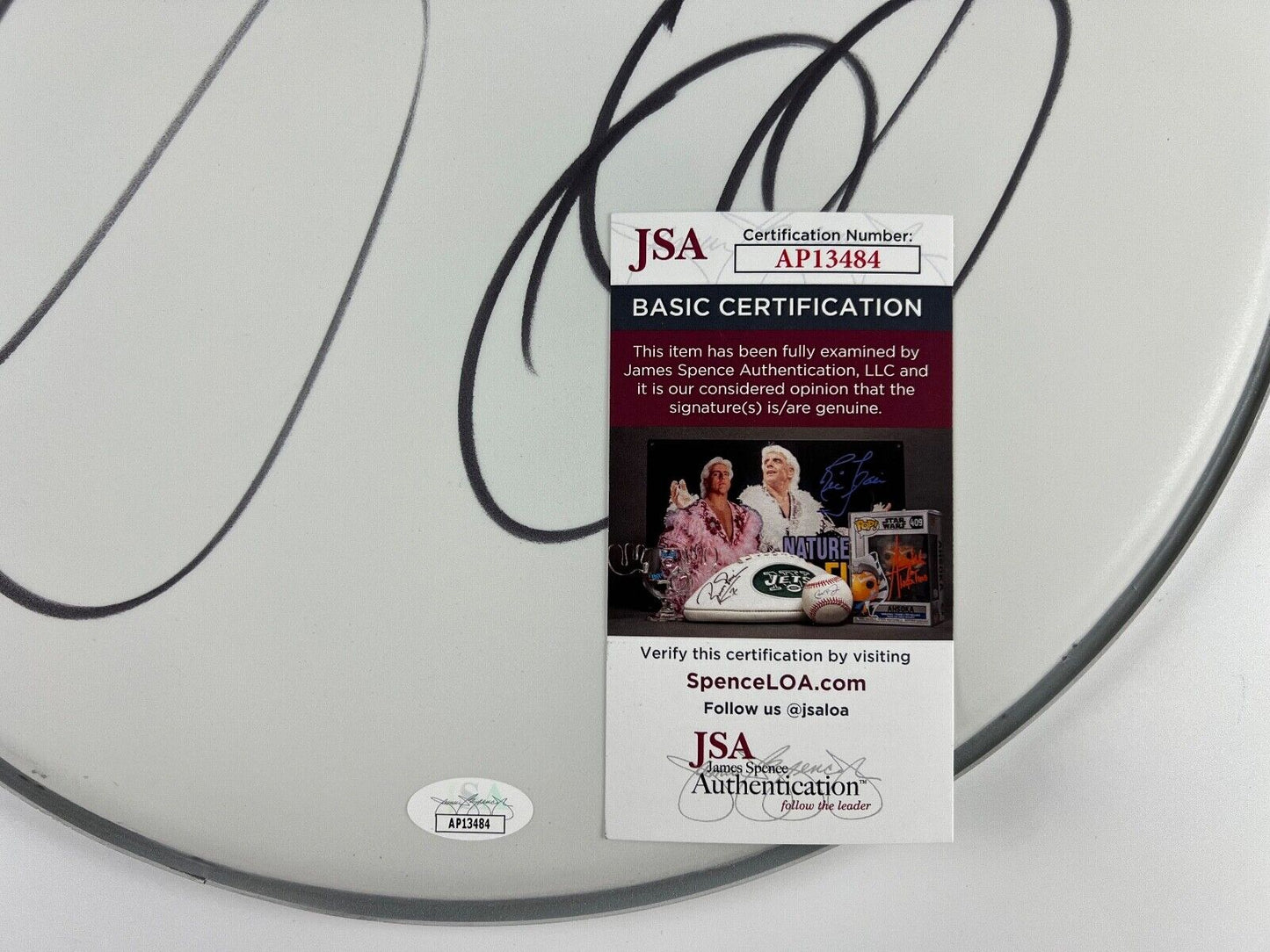 Jason Bonham Autograph Signed Drumhead JSA COA 14"