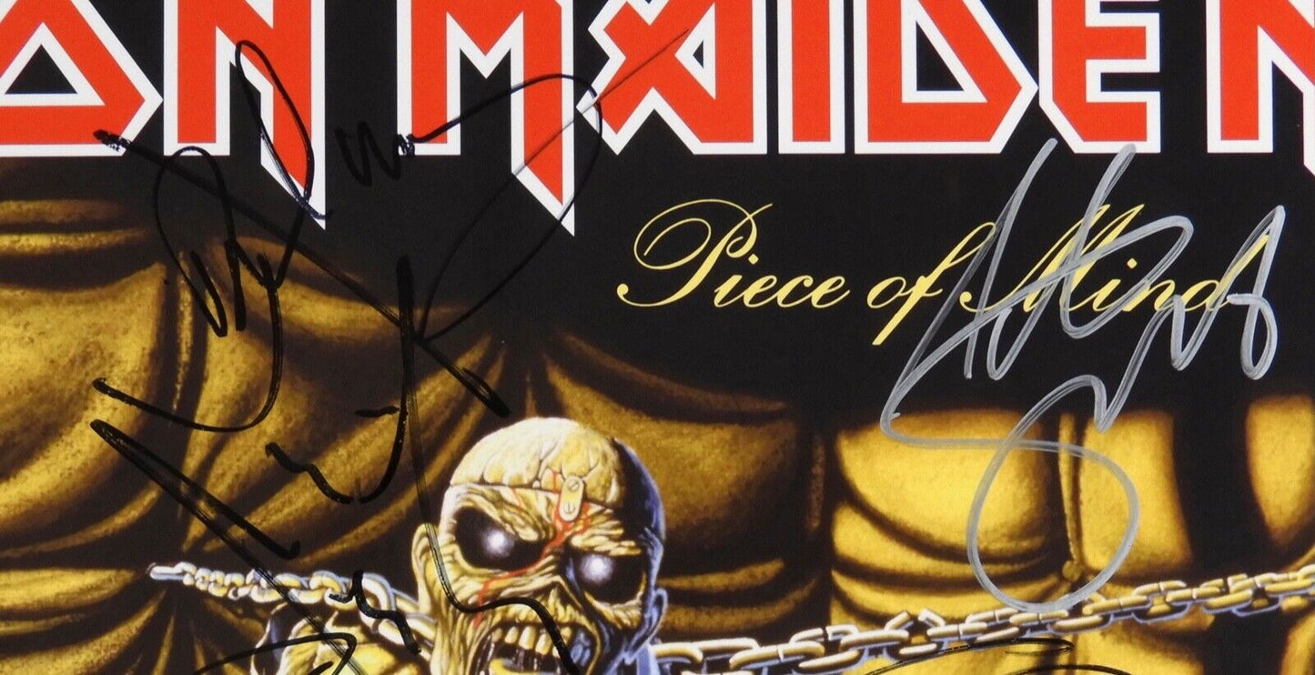Iron Maiden Autograph Signed Fully Piece Of Mind Epperson REAL JSA 6 sigs