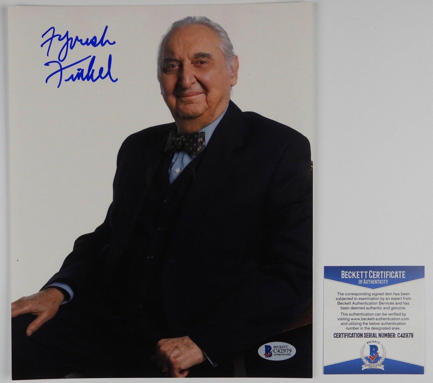 Fyvush Finkel signed autograph photo 8 x 10 BAS COA Beckett