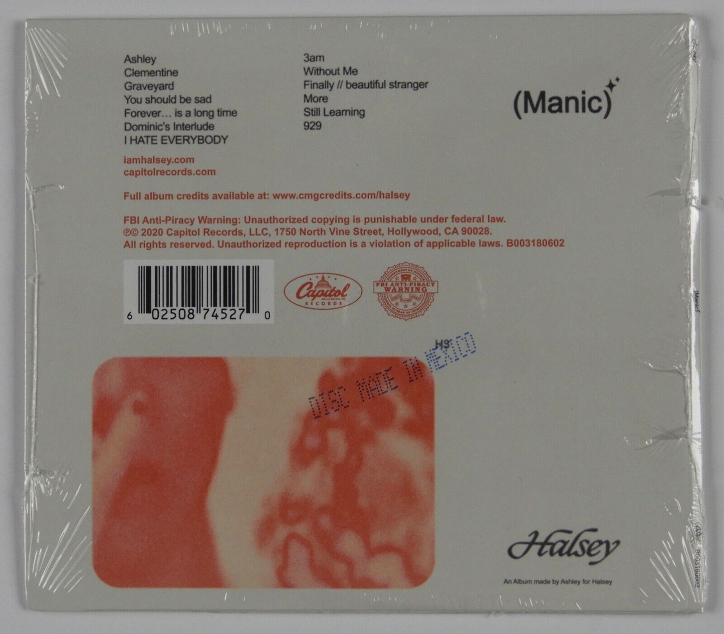 Halsey Manic Ashley Signed Autograph CD Sealed JSA guaranteed