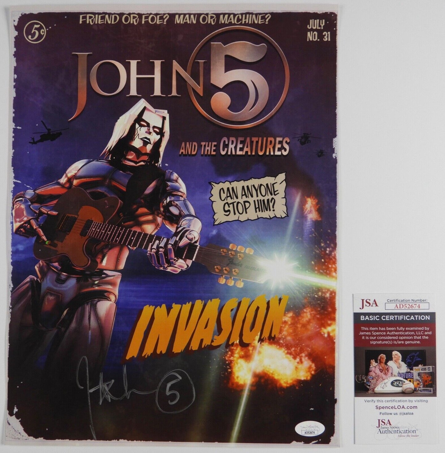 John 5 Superman Signed JSA Photo Poster 15" x 11"