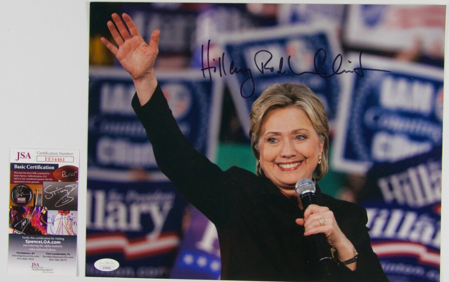 Hillary Rodham Clinton JSA Autograph Signed Photo COA 11 x14 Full Name