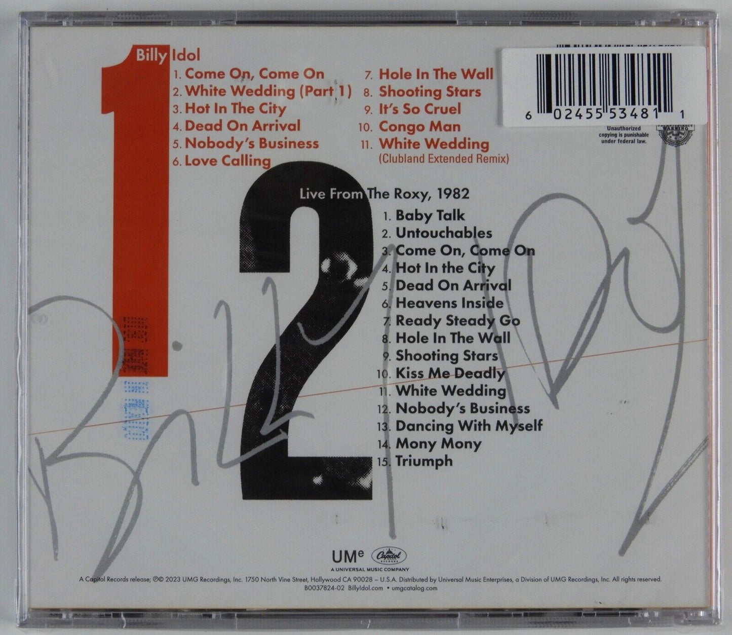Billy Idol Signed Autograph CD Still Sealed Double CD