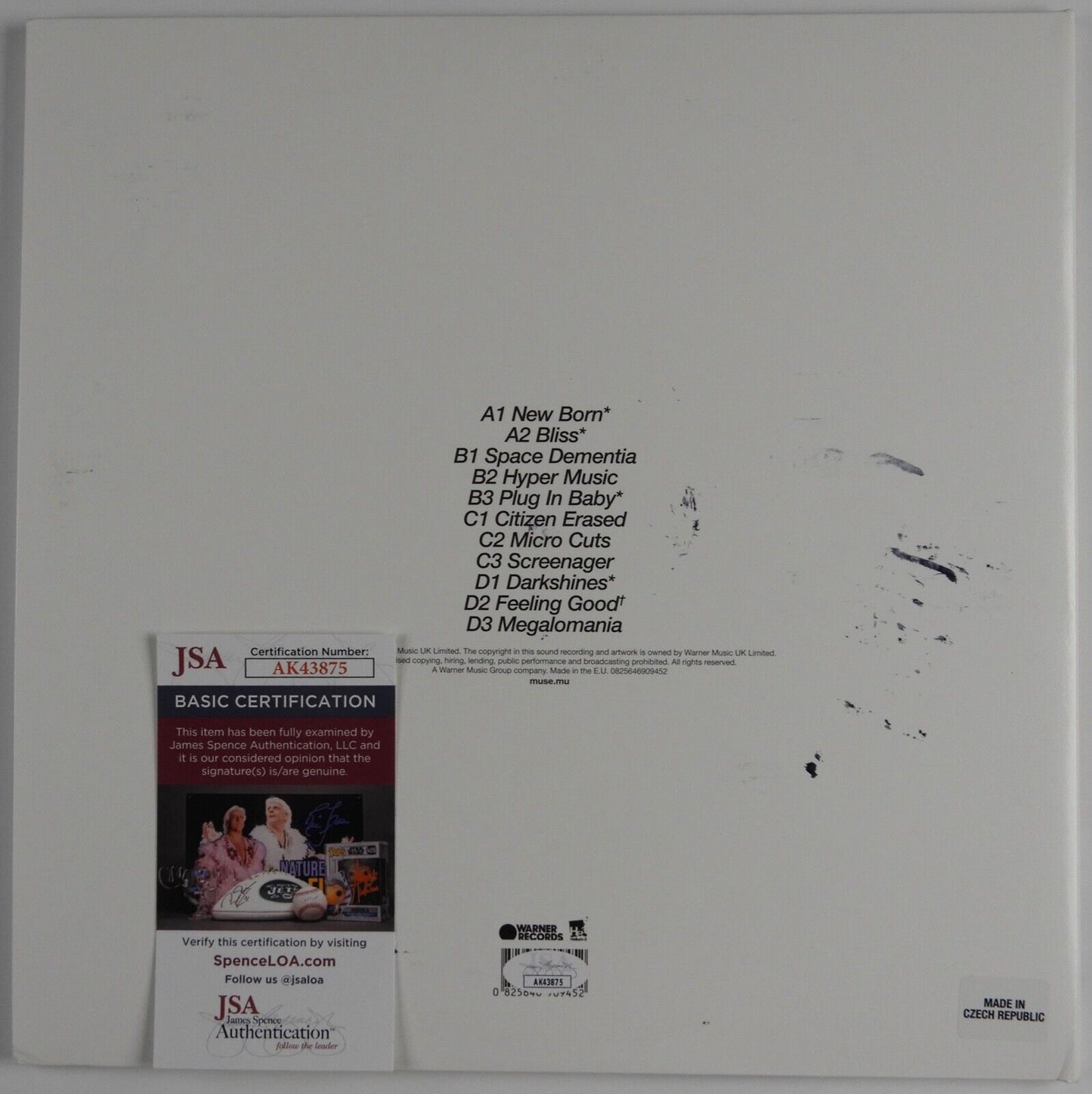 MUSE Dominic Howard JSA Signed Autograph Album Origin Of Symmetry