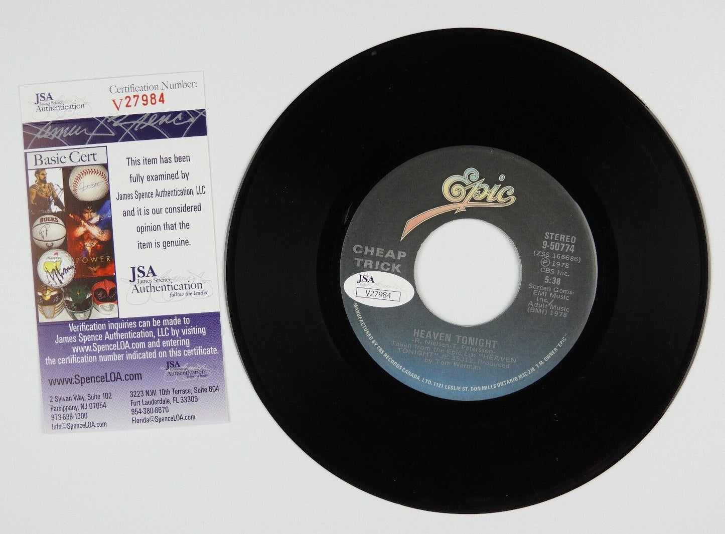 Rick Nielson Cheap Trick Signed Autograph 45 JSA Vinyl Record Dream Police