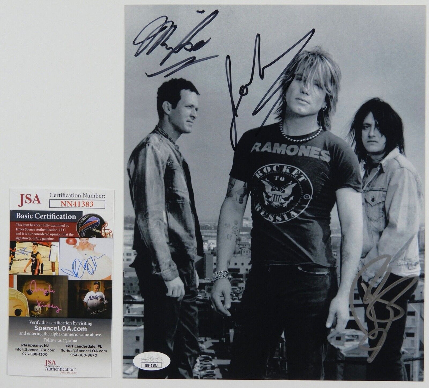 The Goo Goo Dolls JSA Autograph Signed 8 x 10 photo All 3 John Mike and Robby