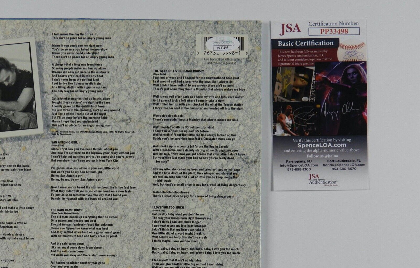 Steve Earle & The Dukes JSA Signed Autograph Album Vinyl Record Exist 0