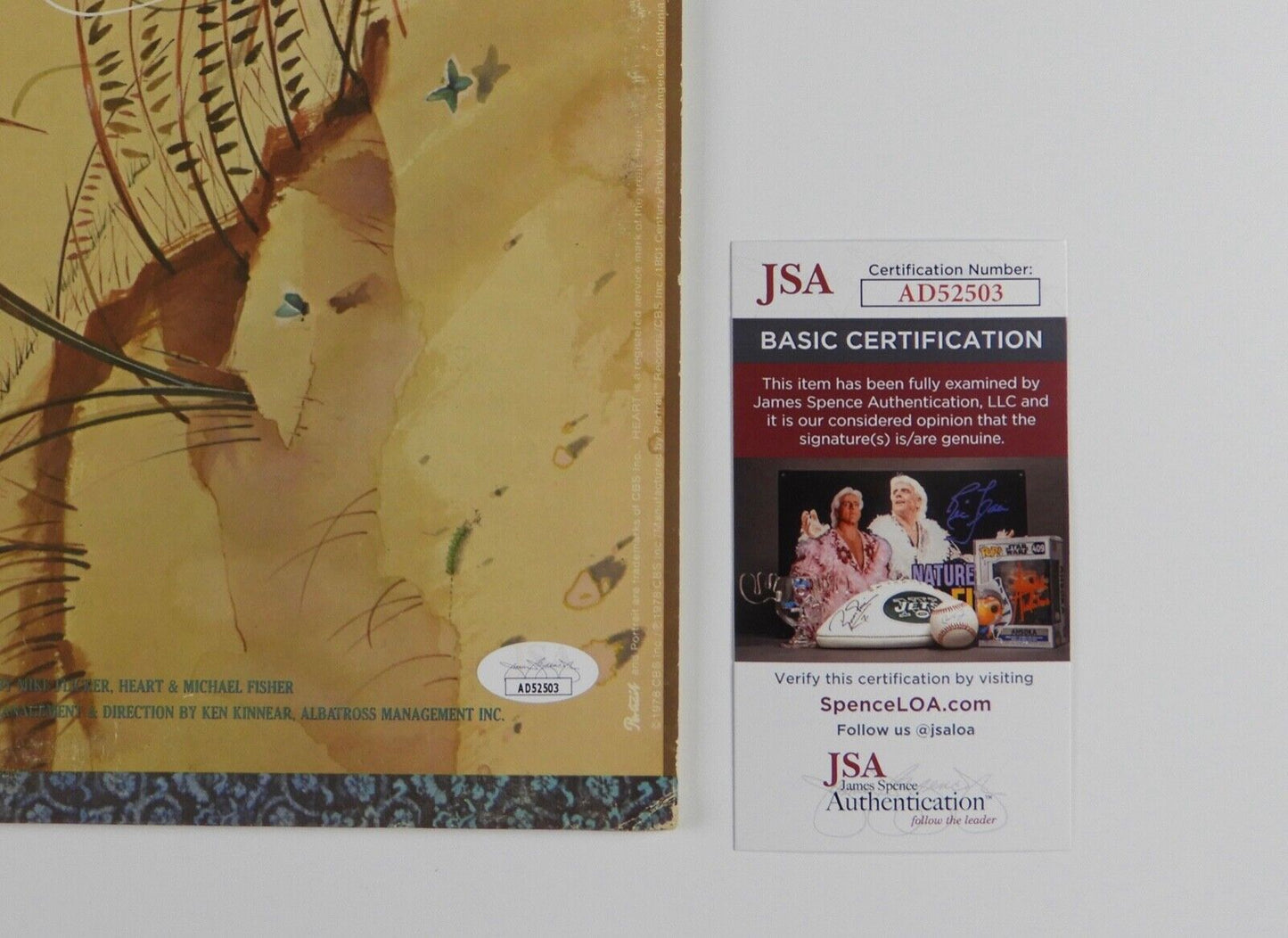 Heat Ann Wilson Signed JSA Autograph Album Record Vinyl Dog And Butterfly