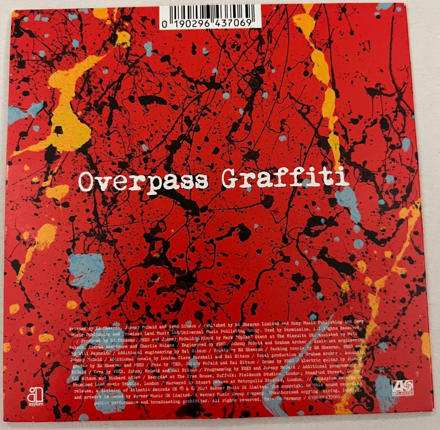 Ed Sheeran Signed Autograph Overpass Graffiti CD Single Still Sealed