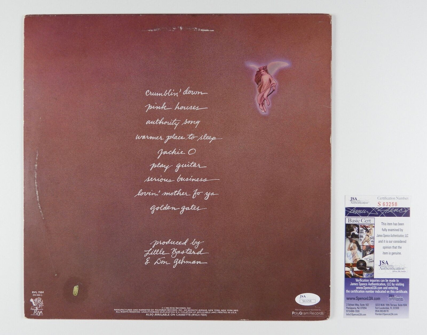 John Cougar Mellencamp Signed Autograph Uh - Huh JSA Album Vinyl Record