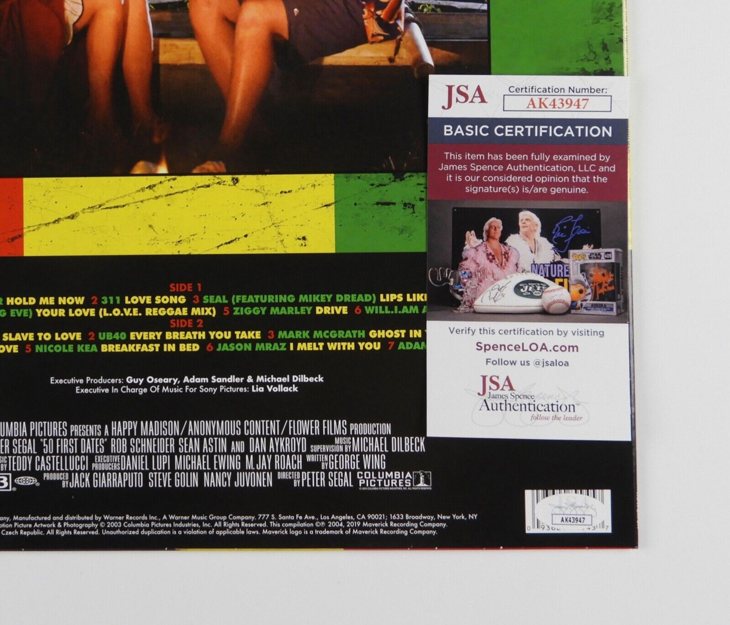 Adam Sandler JSA Signed Autograph Album Record First 50 Dates Soundtrack