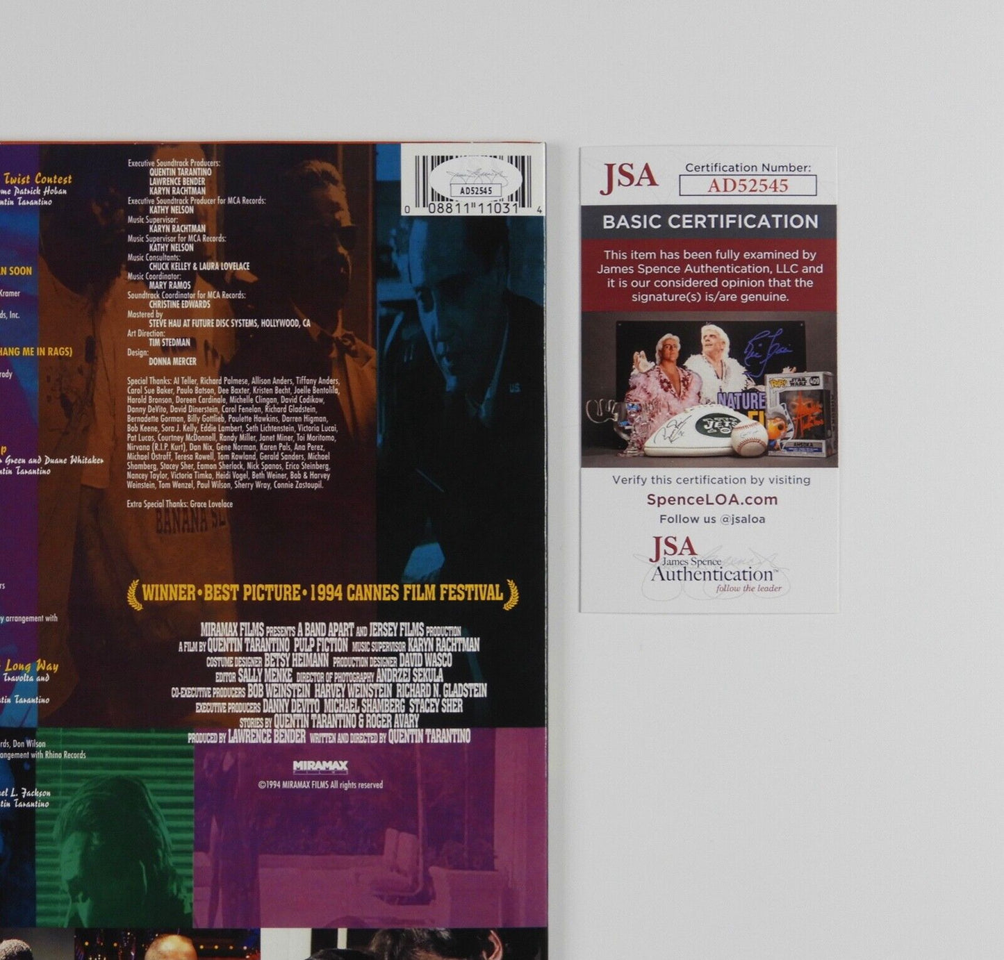 Quentin Tarantino Signed JSA Autograph Album Record Pulp Fiction Soundtrack