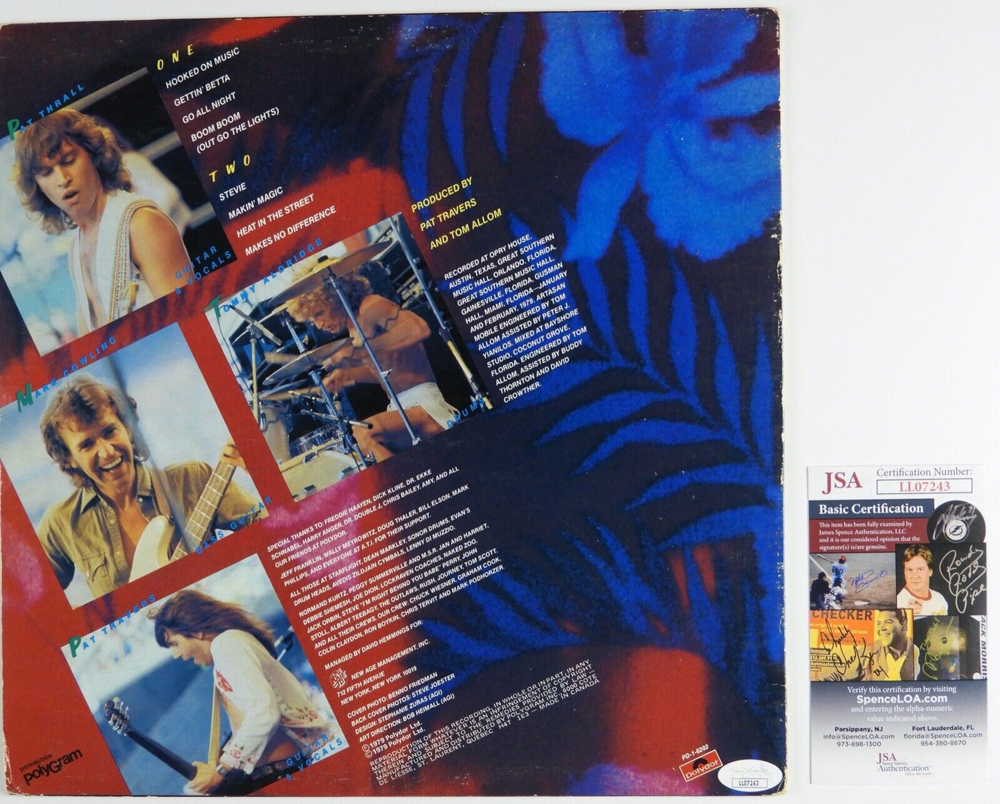 Pat Travers JSA Signed Autograph Album Vinyl Record Band Live Tommy Aldridge