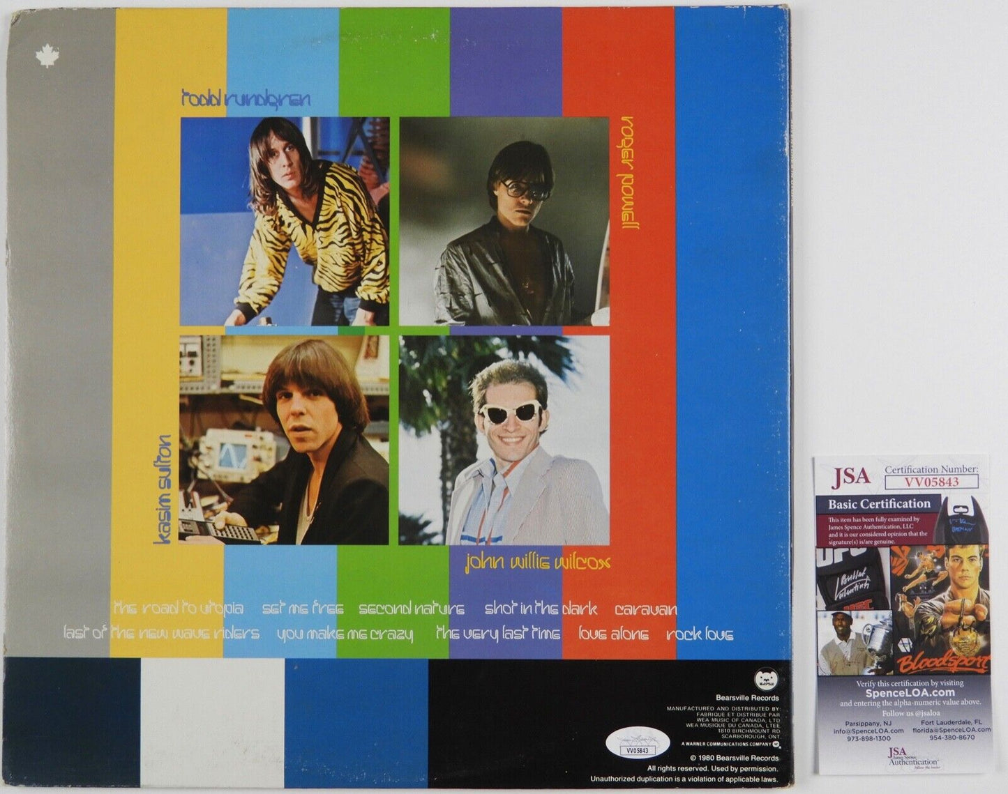 Utopia JSA Signed Autograph Album Record Todd Rundgren Kasim Sulton John Willie