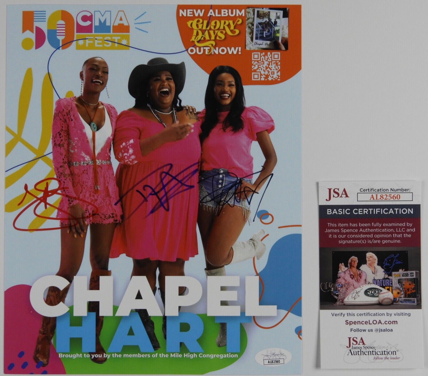 Chapel Hart JSA Signed Autograph 8.5 x 11 Photo Danica Hart Devynn Hart Trea