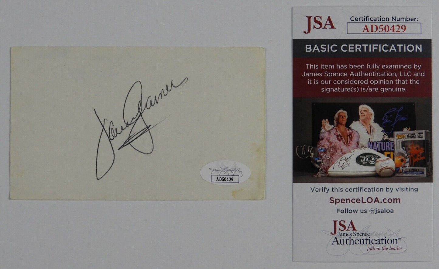 James Garner JSA COA Signed Autograph Cut