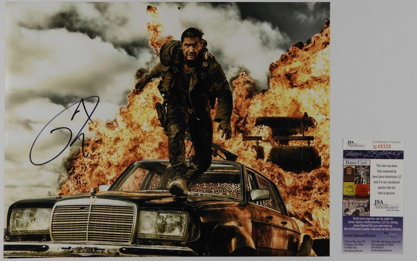 Tom Hardy Autograph JSA 11 x 14 Signed Photo Mad Max Fury Road