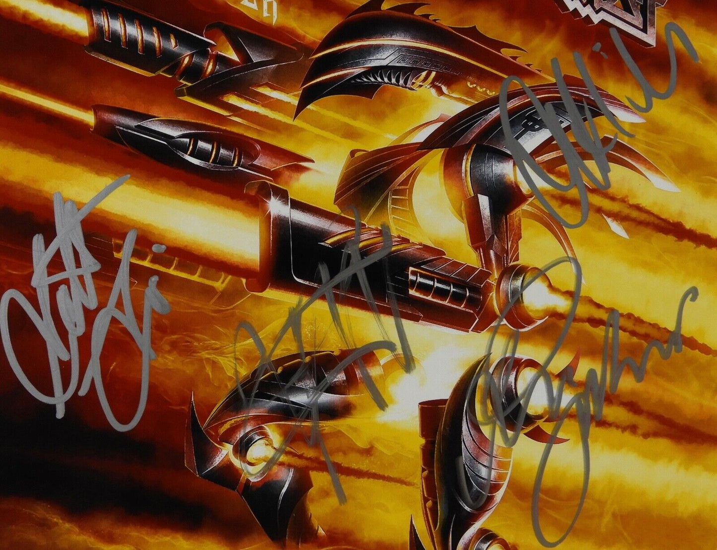 Judas Priest JSA Band Signed Autograph 12" x 12" Photo Firepower