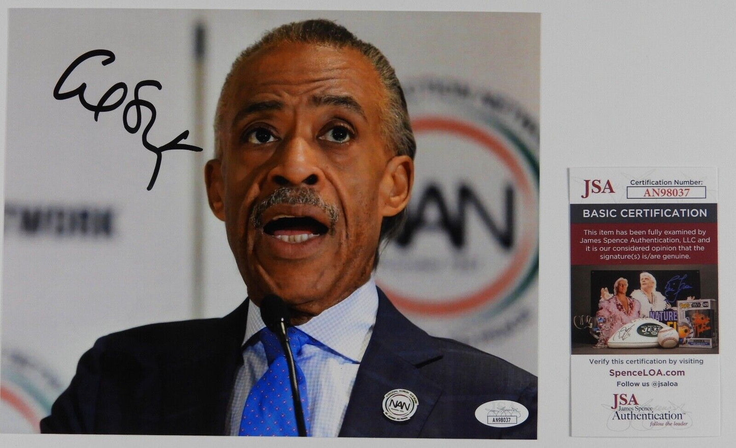Reverend Al Sharpton JSA Signed Autograph 8 x 10 photo