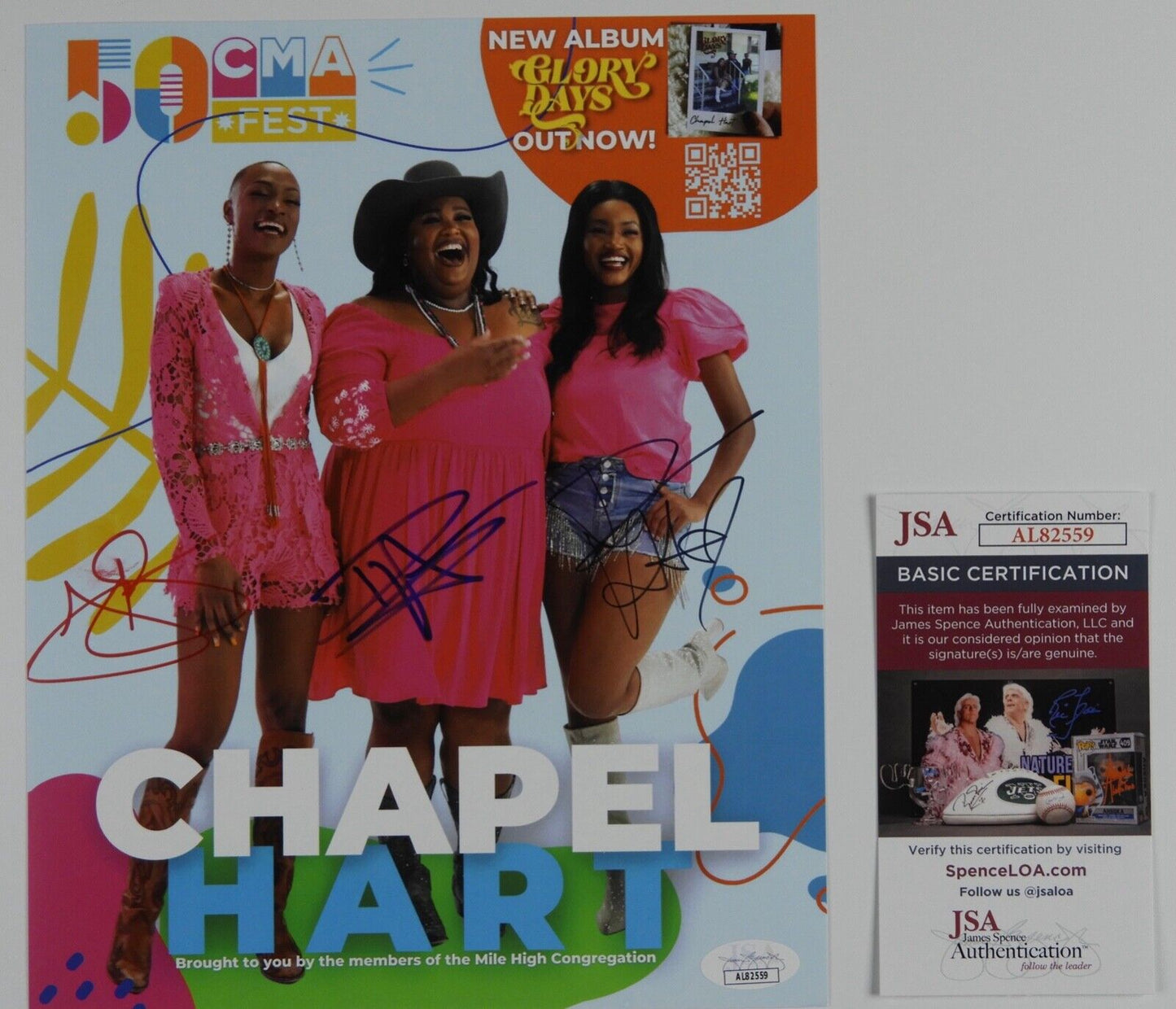 Chapel Hart JSA Signed Autograph 8.5 x 11 Photo Danica Hart Devynn Hart Trea
