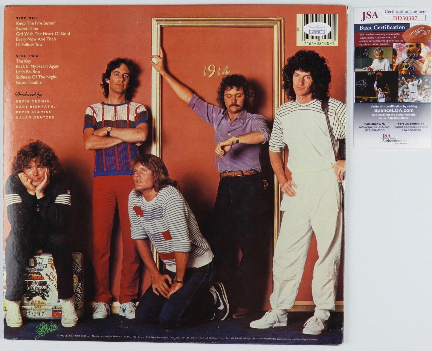 REO Speedwagon JSA Signed Autograph Record Album Vinyl Kevin Cronin Bruce Hall +