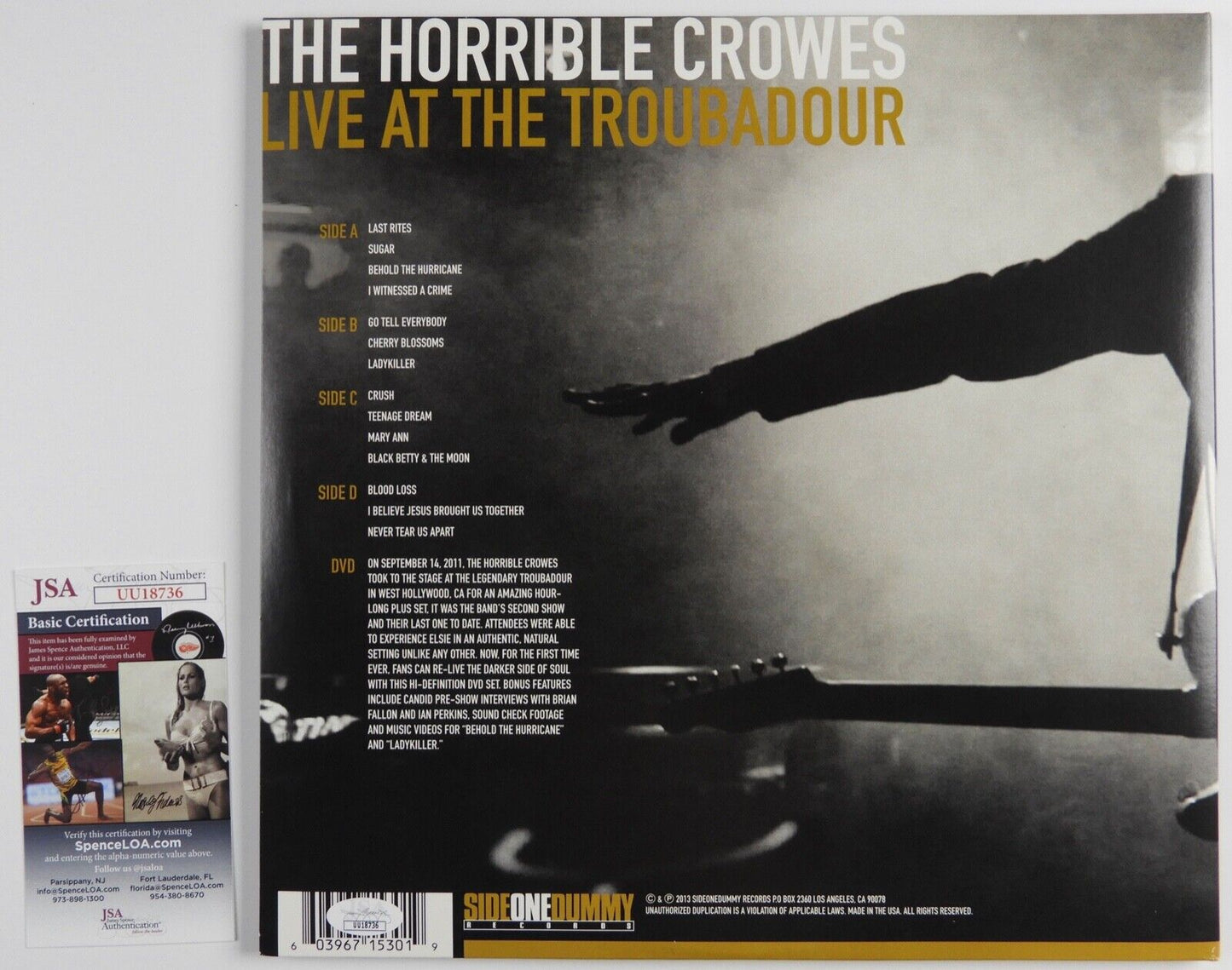 The Horrible Crowes JSA Signed Autograph Record Album Vinyl LP Live At The