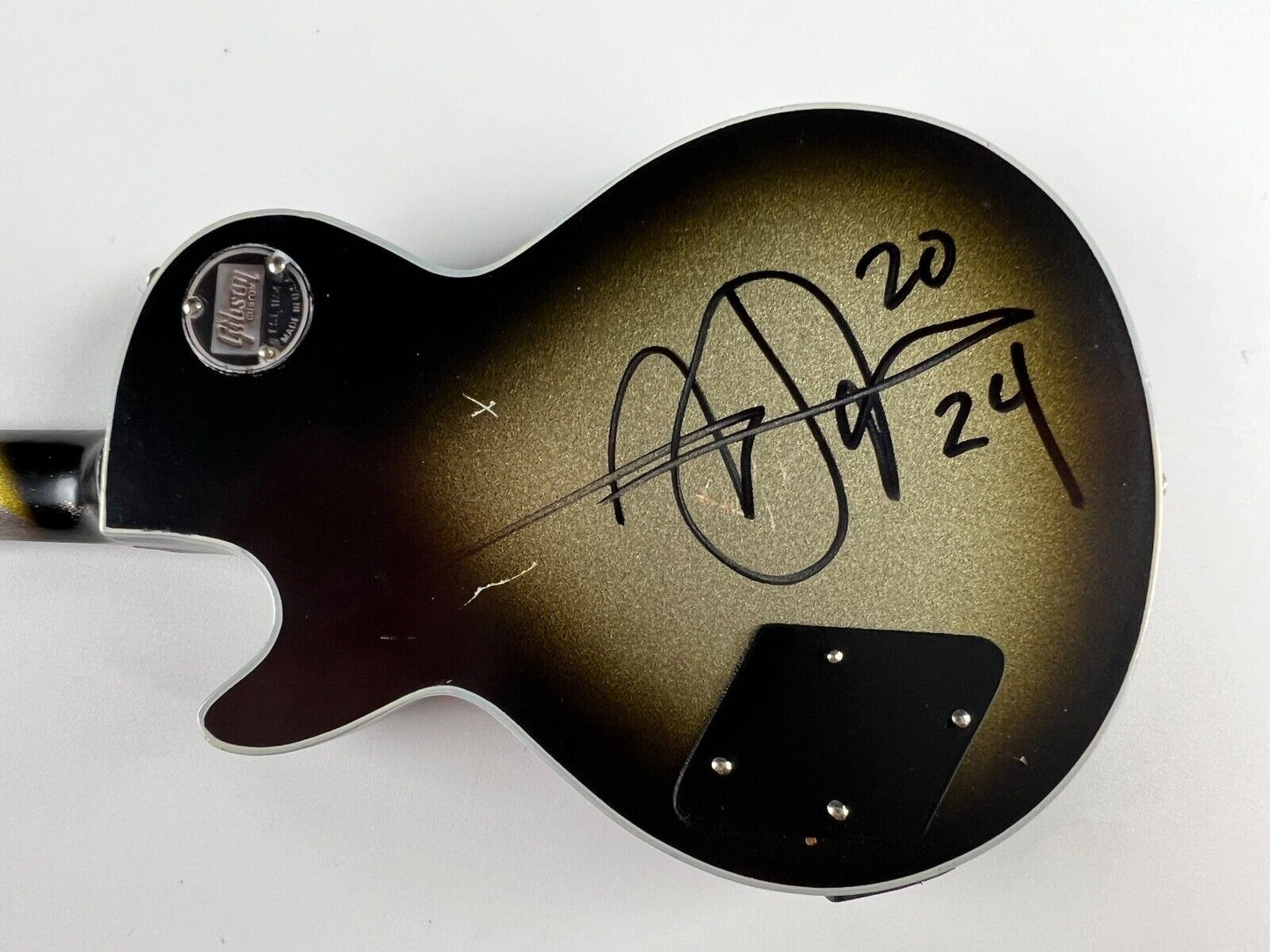 Adam Jones TOOL Autograph Signed Mini Guitar Axe Heaven 1:4 Scale Gibson