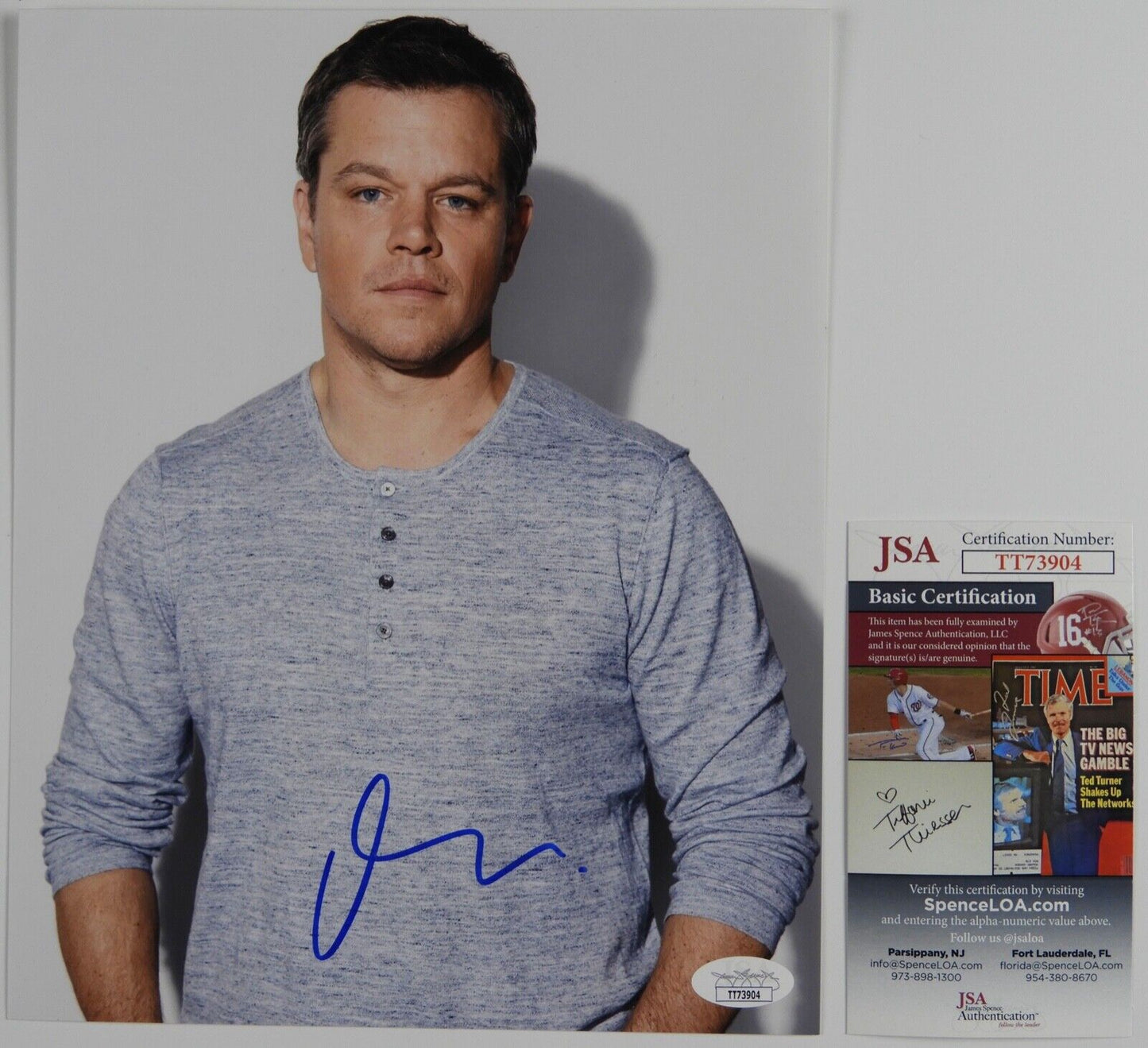Matt Damon JSA Autograph Signed Photo 8 x 10