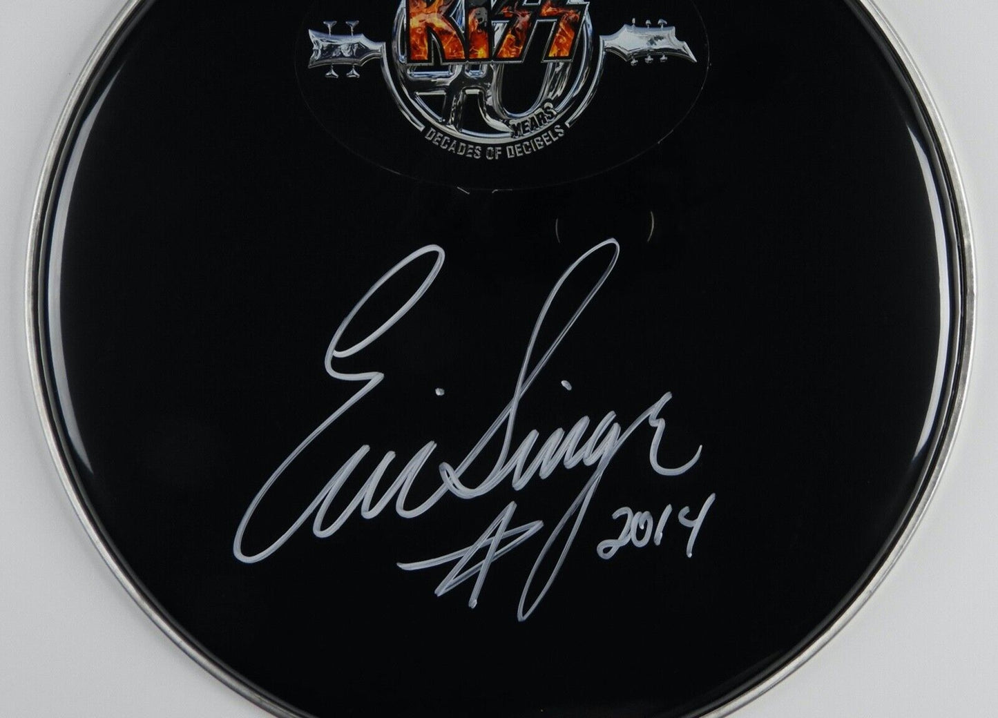Eric Singer KISS Autograph Signed Drum Head JSA COA 13"