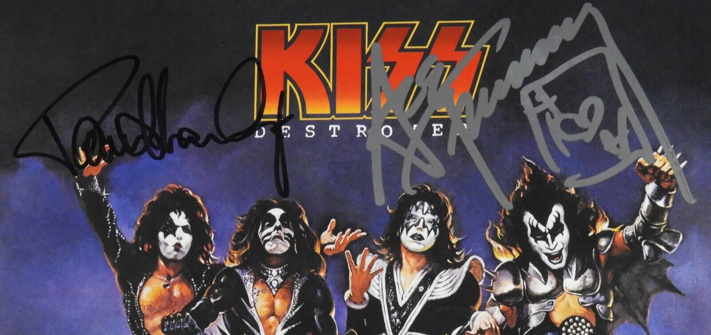 KISS JSA Paul Stanley Peter Criss Ace Autograph Signed Record Album Destroyer