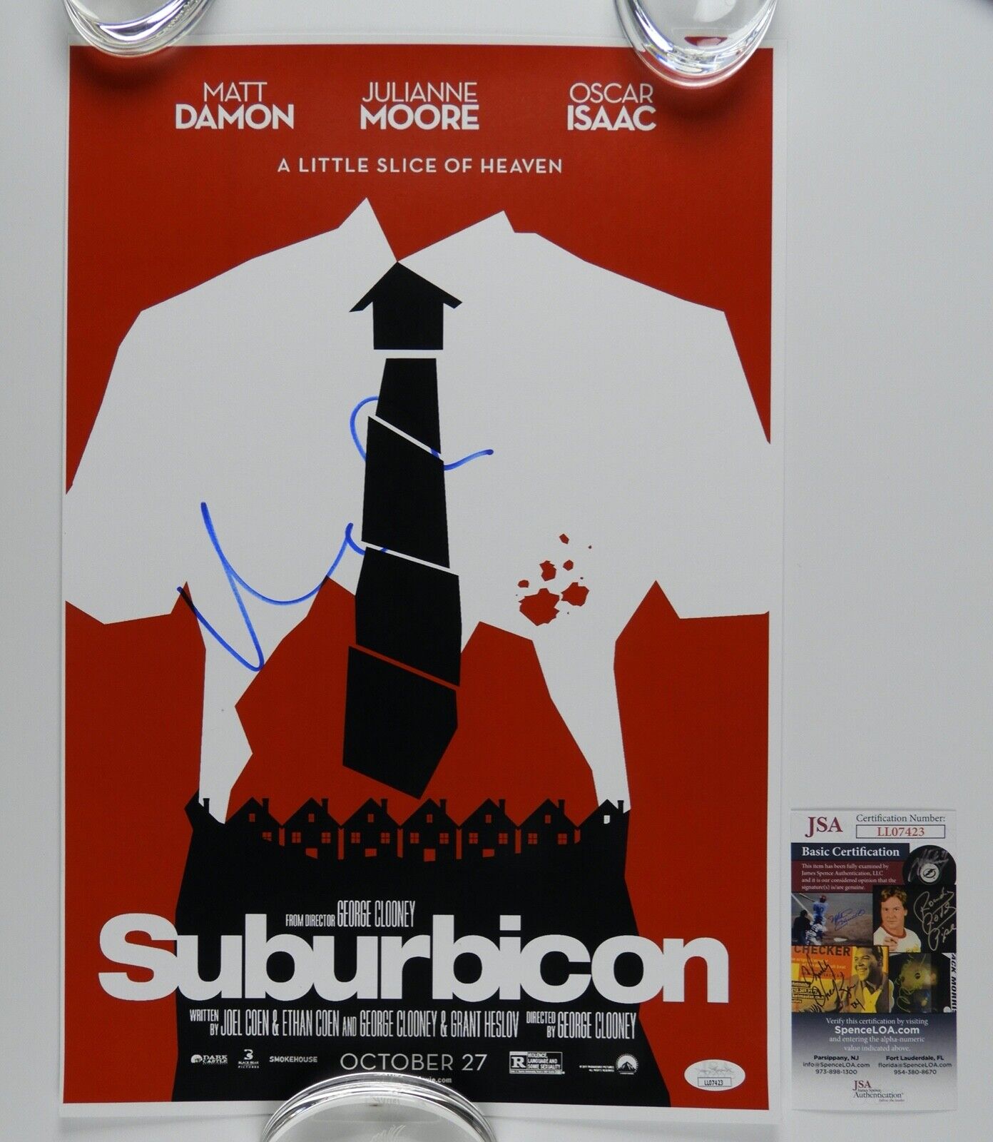Matt Damon JSA Signed Autograph 12 x 18 poster on card stock Suburbicon