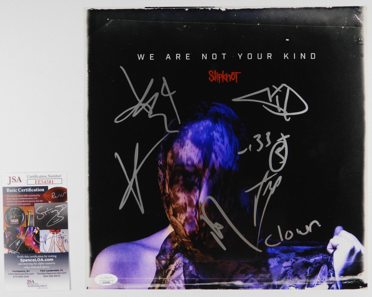 Slipknot Autograph Signed JSA Photo 12 x 12 Sid Wilson Wienberg Clown 7 Sigs!