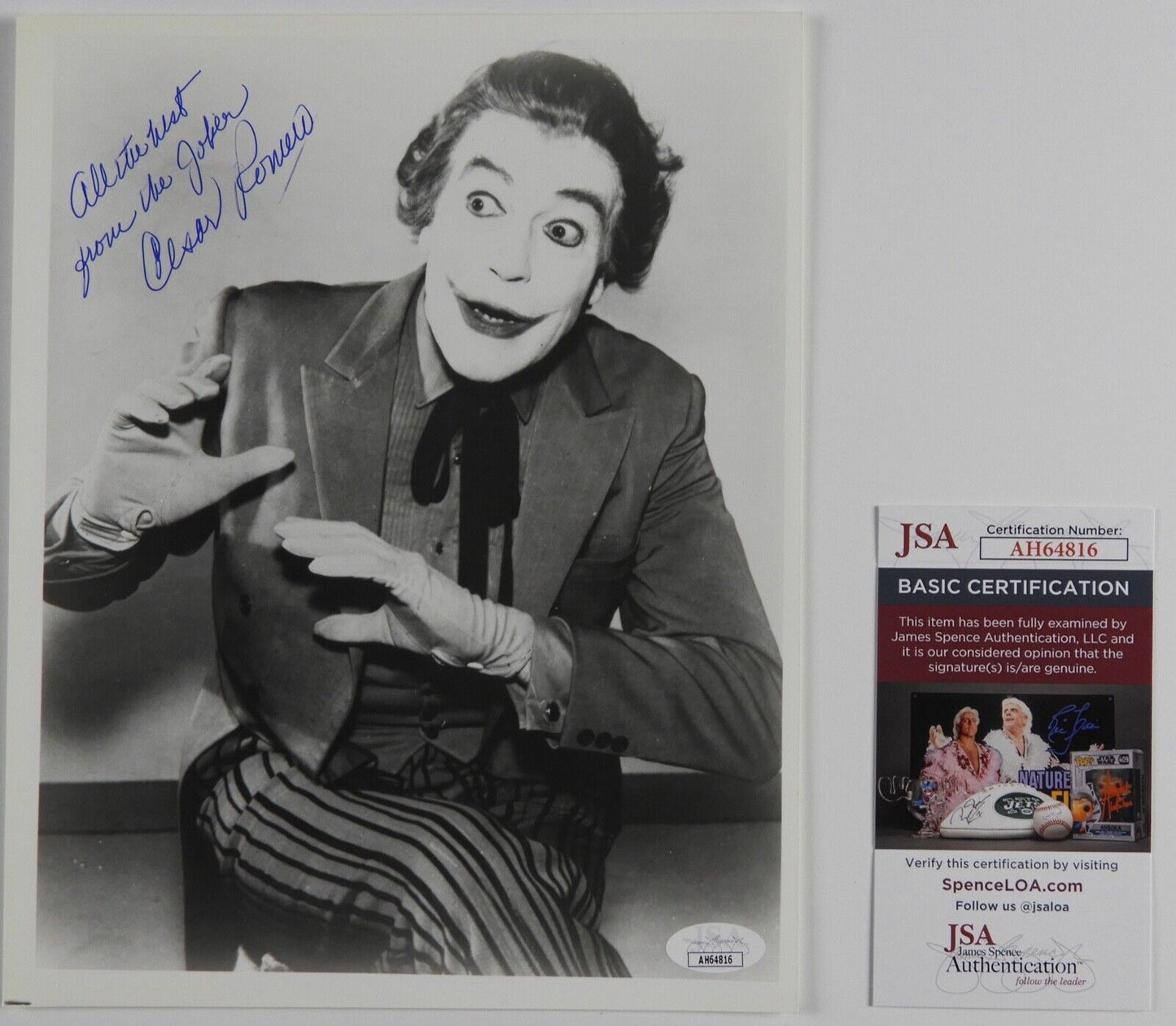 Cesar Romero Batman JSA Signed Autograph 8 x 10 photo The Joker