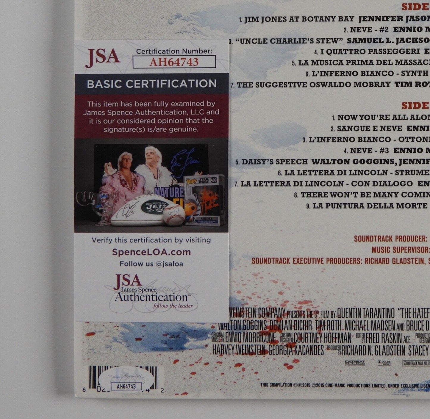Kurt Russell Signed JSA Autograph Album Record The Hateful Eight Soundtrack