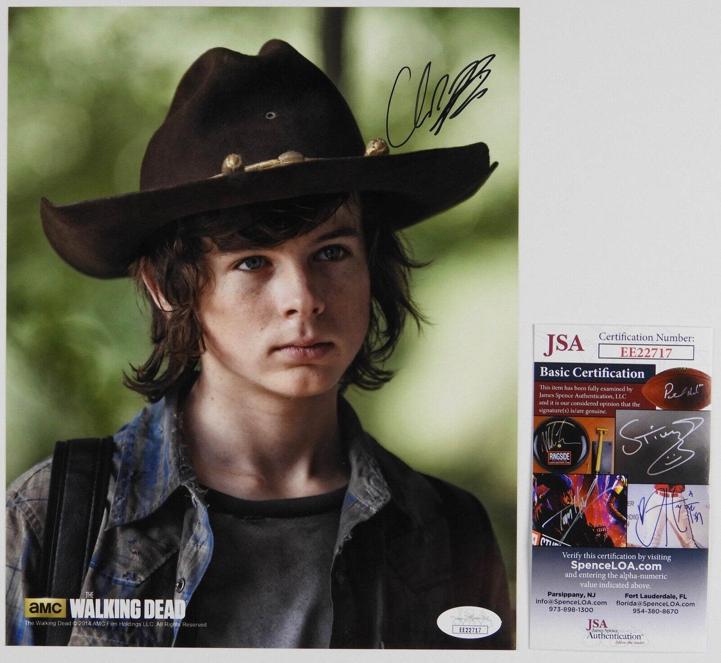 Chandler Riggs Walking Dead Carl Signed Autograph JSA COA 8 x 10